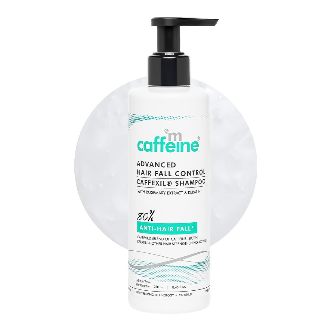 

mCaffeine Advanced Hair Fall Control Caffexil Shampoo Sulphate Free Hair Strengthening Cleanser With Keratin & Rosemary For Men Women 250 ml