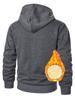 Men's Digital Print Velvet-Lined Hoodie, Autumn/Winter Zipper Cardigan