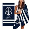 Nautical Anchor Beach Towel: Elegant, Personalized Design Bringing Maritime Style and Coastal Vibes to Your Seaside Moments