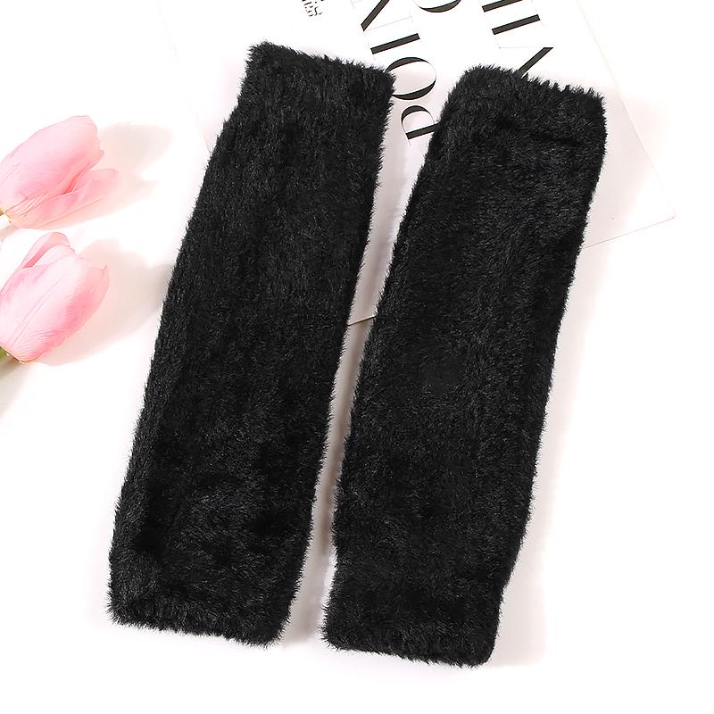 1 Paio Morbido Peluche Appiccicoso Pelliccia Mantenere Caldo Aggiungi Velluto Guanti Senza Dita Guanti a Mezza Dita
