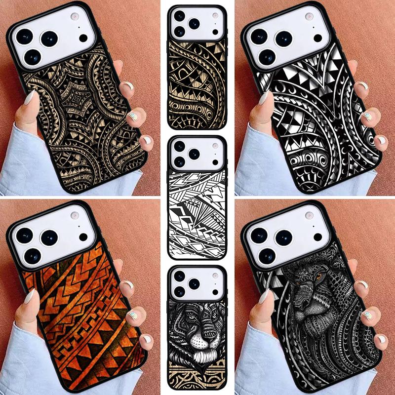 Maori Polynesian Samoan Tribal print Phone Case for iPhone 17ProMax 12 13 14 15 16e 17 Pro Max Plus Air Cover