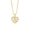 Diamond Heart MOM Necklace: Luxury Titanium Steel Pendant for Mother's Day
