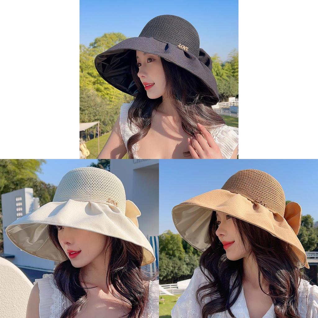 Cotton Sun Hat For Women With Large Brim Sun Protection For Beach Outdoor Sunshade