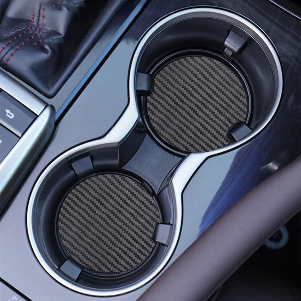 2PCS Car Coaster Pads Water Cup Holder Non-Slip Mats For Kia JAC Land Rover Lexus Lancia Jeep Isuzu Infiniti Lifan Accessories