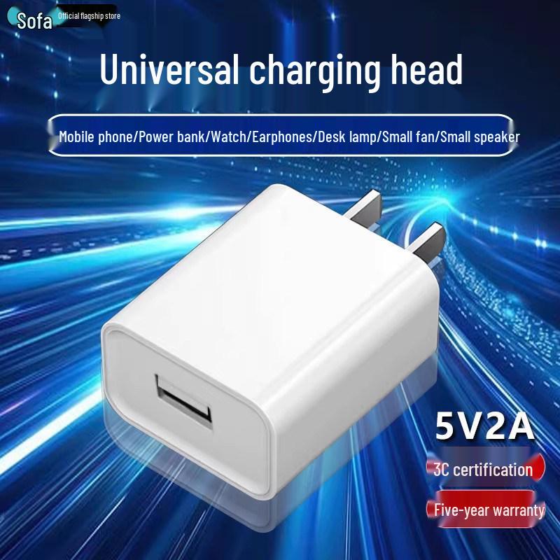 Universal Fast Charge 5V2A/5V1A USB Charger Head for Android & Type-C Devices
