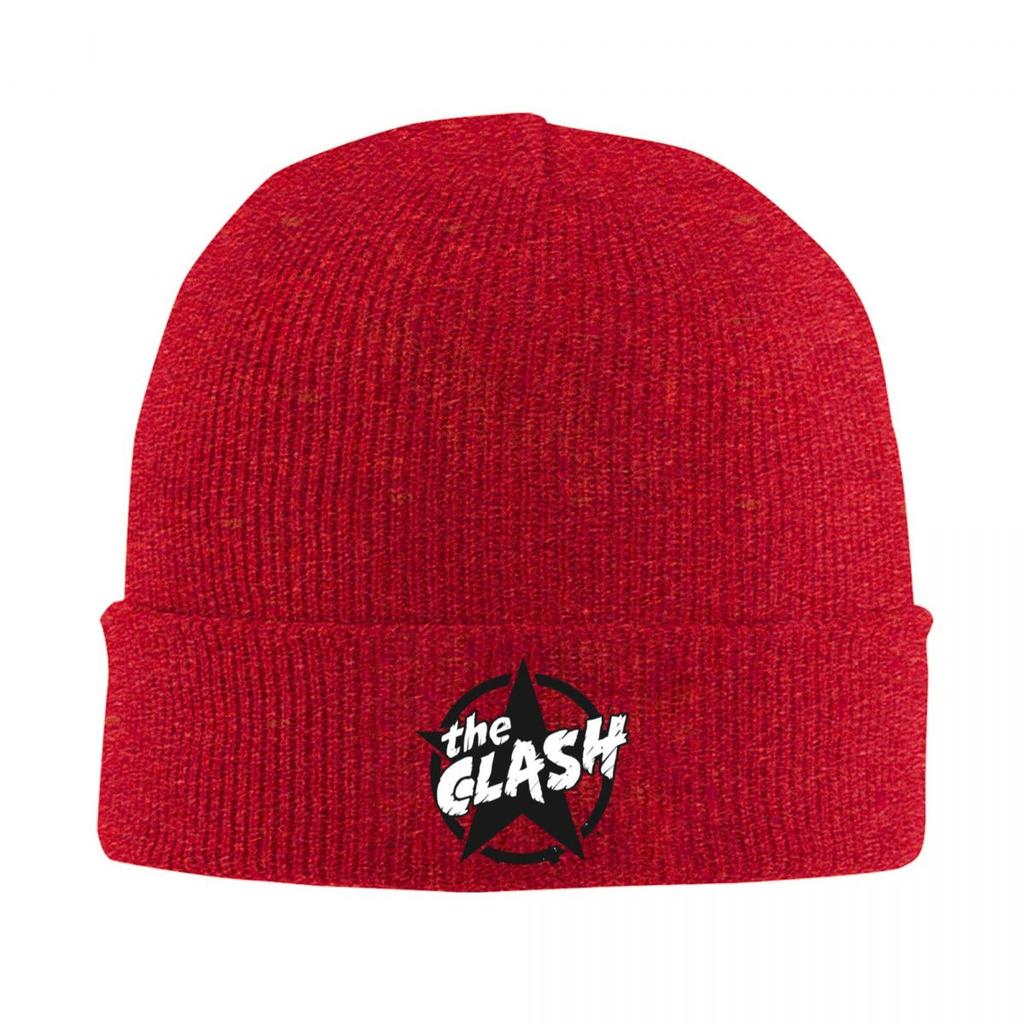 Rock Band Clash Logo Warm Knitted Cap Winter Knit Bonnet Hat Skullies Beanies Hip Hop Caps for Unisex