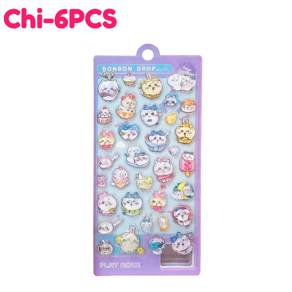 2025Kawaii Crayon Shin Chan Cartoon 3D PET Relief Water Sticker Cute DIY Mobile Phone Case Decoration Sticker