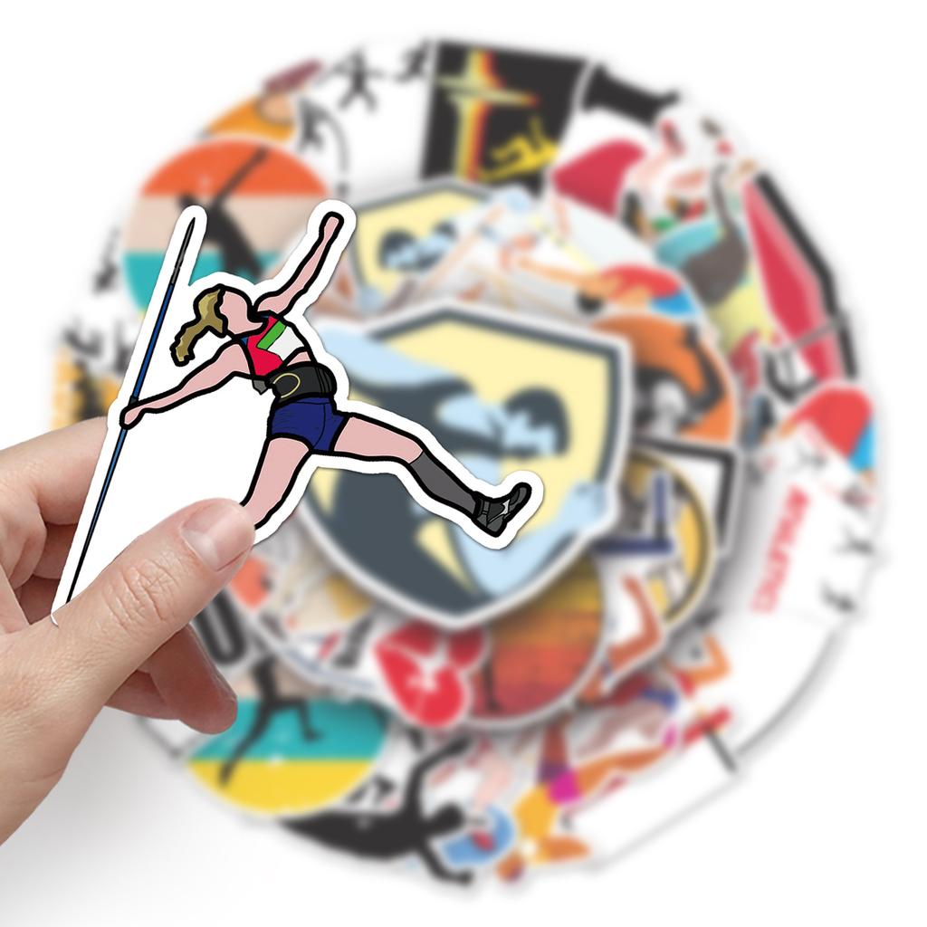50 Track and Field Sports Doodle Personalized Sports Creative DIY Mobile Phone Water Cup Suitcase Stickers