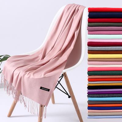 Solid Color Women Scarf Winter Hijabs Tassels Long Lady Shawls Cashmere  Scarves