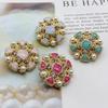 Vintage Coco-Style Rhinestone Metal Buttons for Woolen Coats