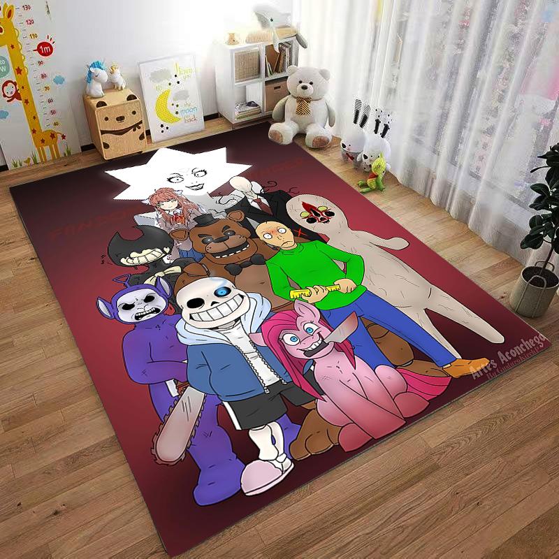 "Cartoon Characters Carpet with Horror and Fantasy Elements Design" Suitable for use as an anti-slip for living room bedroom sofas
