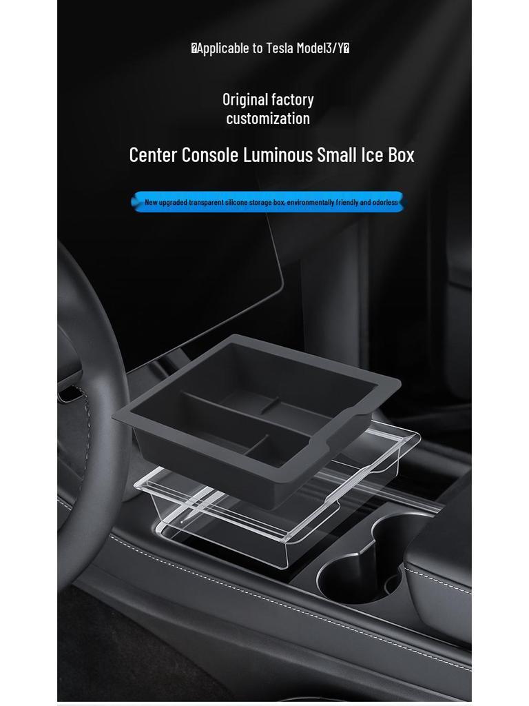 Tesla Model 3/Y Console Storage Organizer Silicone Double-Layer Box