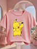 Pikachu Kids T Shirt 3-14Y Boys Girls Summer Cute Kawaii Crew Neck Fashion Street Hot Cartoon Casual Children