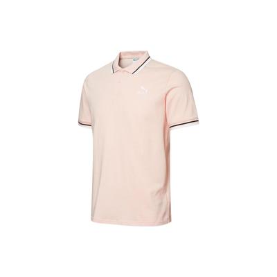 Solid Color Polo Shirt With Collar Men Tops Light-Pink 532848-27