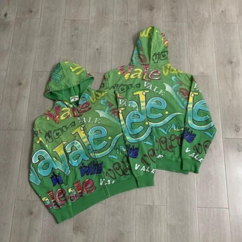 2026 Street Hip Hop Graffiti Letter 3D Print Oversized Zip Hoodie Young Unisex Women