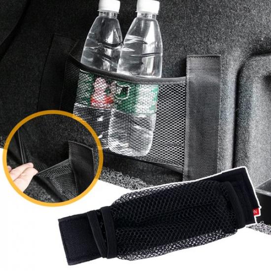 Black Elastic Mesh Car Trunk Organizer Fixing Bet Storage Bag Storage Accessory
