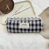 Cherry Plaid Storage Bag Large Capacity Multifunctional Makeup Bag Large Capacity Pen Bag Brand New For Makeup Travel Office