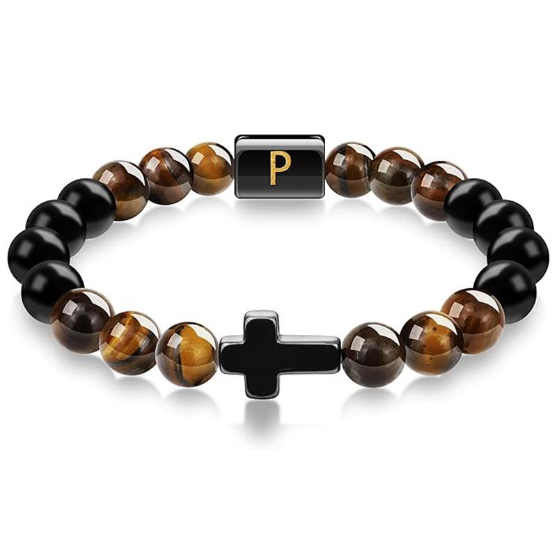 JYL TS Bracelet Men's  Beads Evokes Vintage Style & Strength