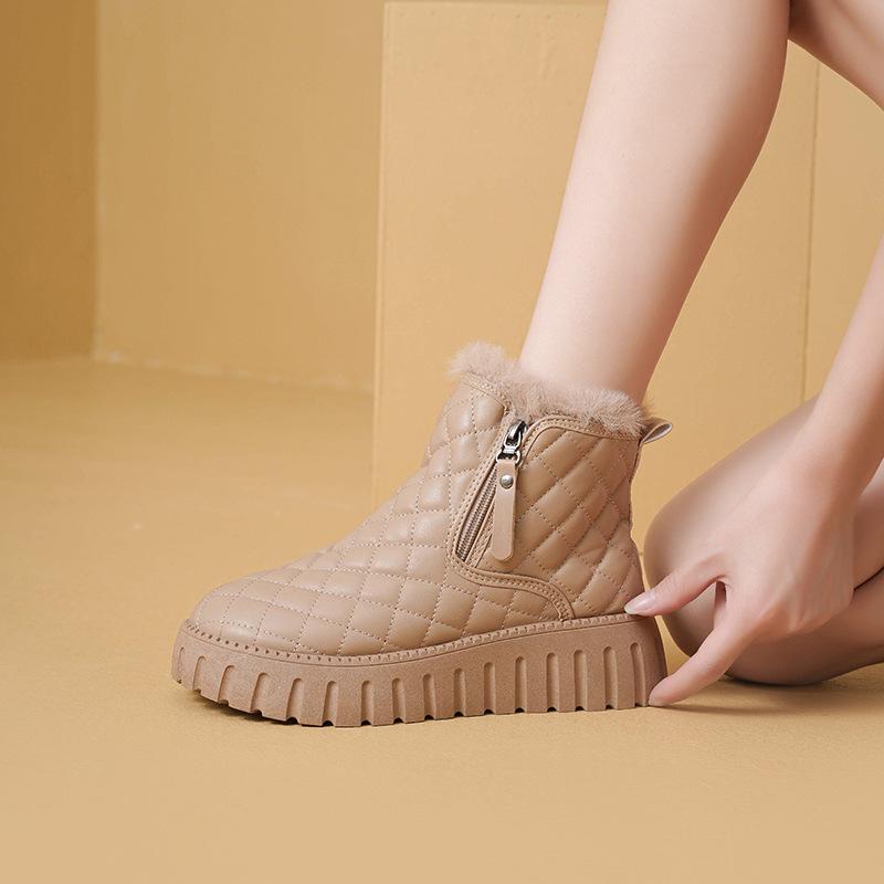 Bottines Paul Tinino doublées en polaire pour femmes - Coupe-vent, Chaudes, Légères, Grande taille, Chaussures d'hiver à la mode