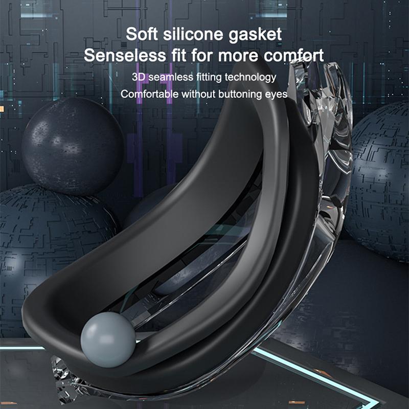 Schwimmbrille Schwimm-Ohrstöpsel Professionelle Wasserdichte Brille HD Anti-Beschlag UV Silikon Verstellbare Brille Herren Klare Brille