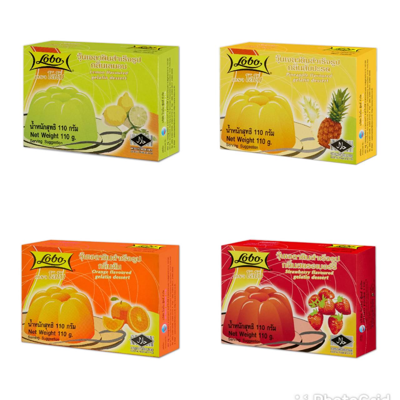 

Тайский фруктовый желатин, желе, лимон, клубника, апельсин, ананас, десертный порошок, сладкий тайский вкус, 110 грамм