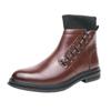 Stivali alla caviglia classici marroni da uomo di marca di lusso a punta per banchetto formale Scarpe alla moda in pelle high top da uomo
