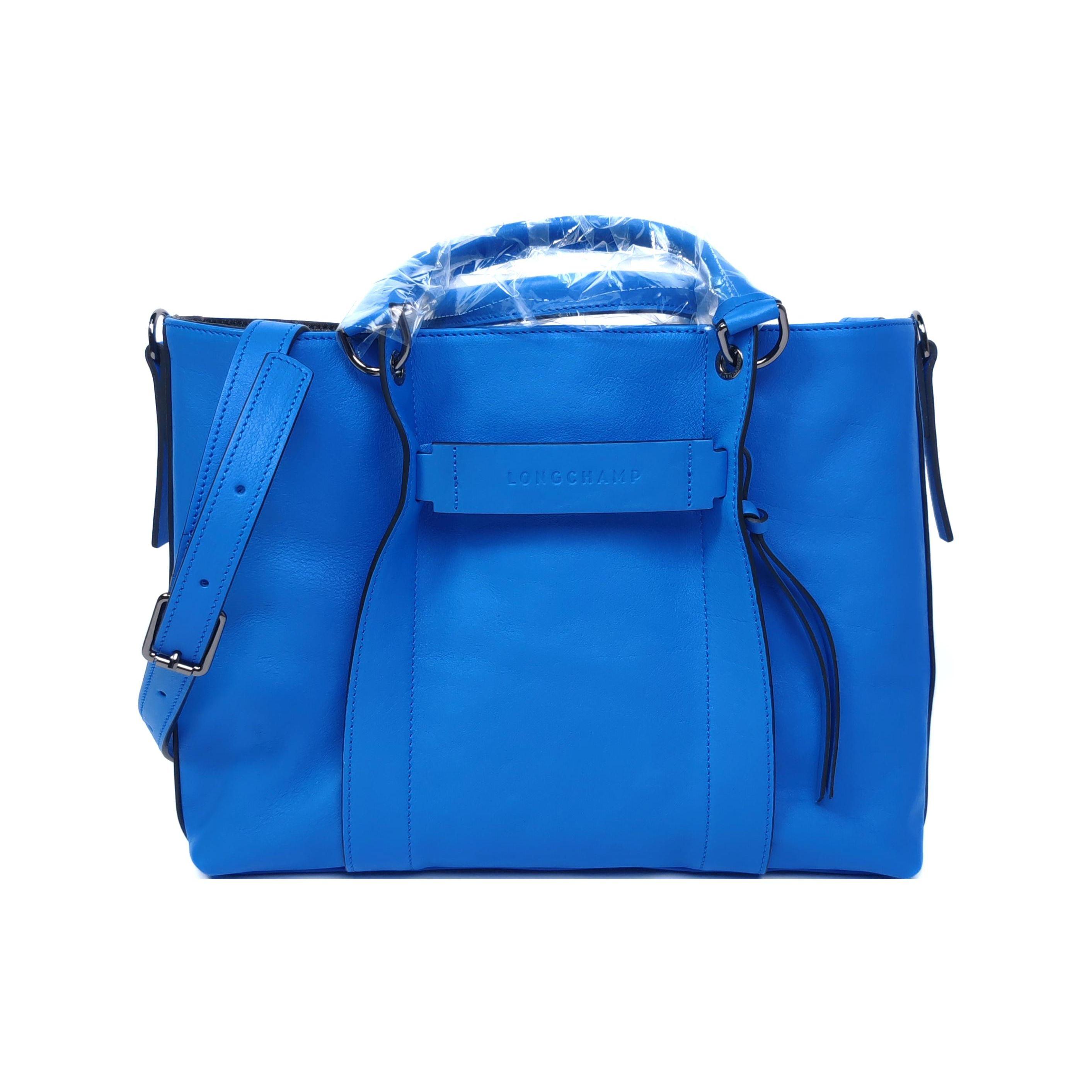 

Longchamp 3D Embossed Logo Hardware Quilted Zipper Adjustable Detachable Shoulder Strap Tote Bag Women Tote Cobalt-Blue 10198HCV487 Basic Set (Bag+Dust Bag)