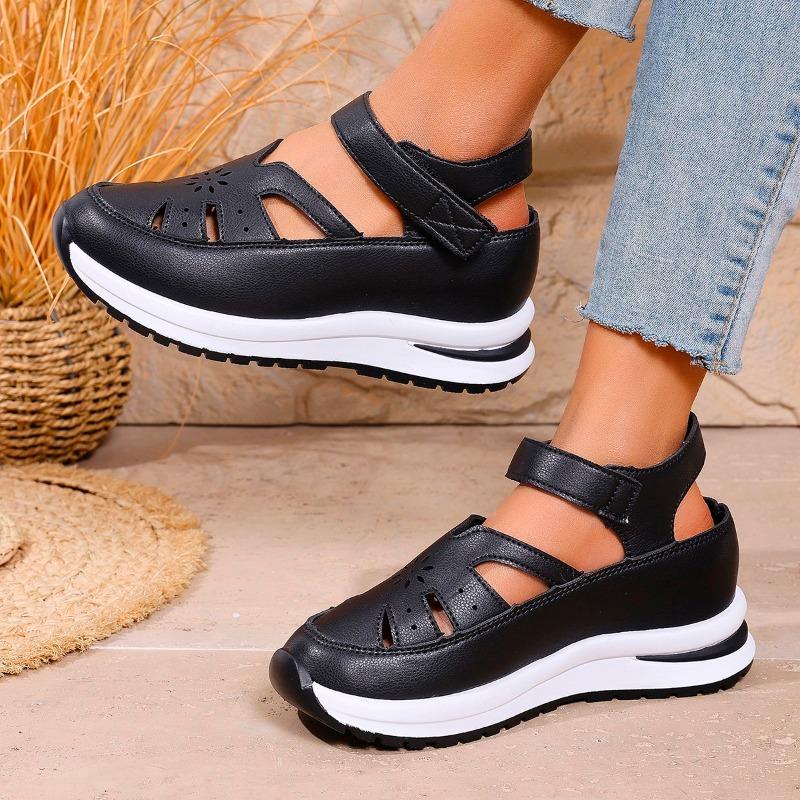 Fashion 2025 New Summer Closed Toe Women's Sandals Fashion Plus Size Casual New Hollow Out Light Comfortable Platform Sandals Zapatos
