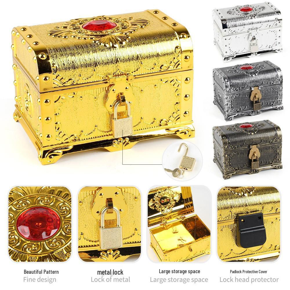 Pirate Medium Treasure Chest with Ruby Collectibles Antique Plastic Toy Storage
