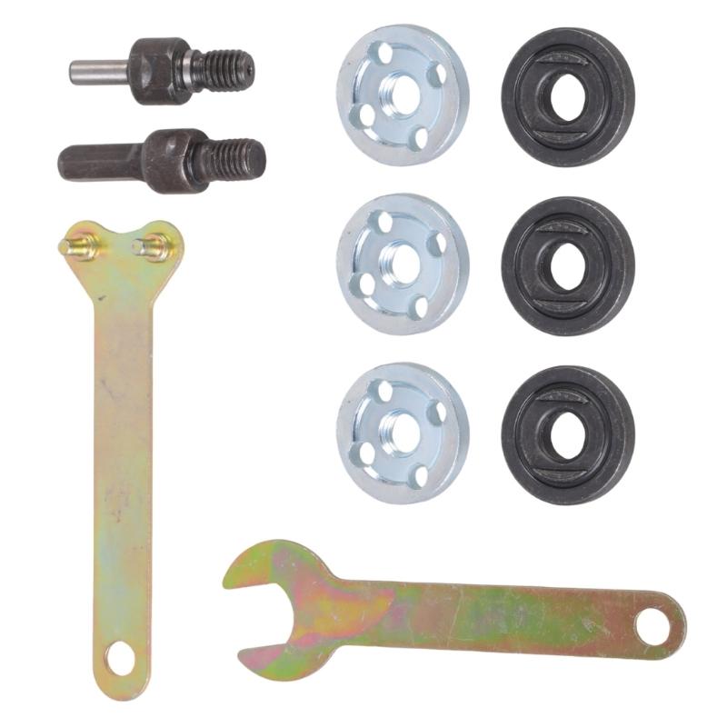 10Pcs Spanner Connecting Rod Drill Polishing Tool Angled Grinder Mandrel Adapter Disc Hand Drill Angled Grinder Accessory