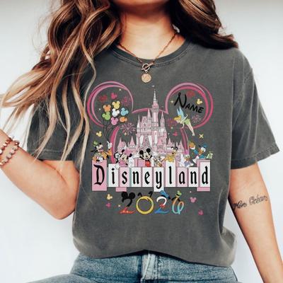 2026 Nueva Camiseta de Algodón Disney Verano Hombre Retro Alta Calidad Gráfica Disneyland Camiseta Oversize Unisex Casual Top Para Niños