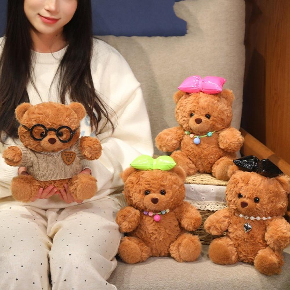 Pearl Necklace Bear Plush Toy Dress Up Stuffed Animal Pillow Plush Bear Doll Valentine's Birthday