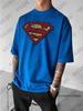 Summer Classic Superman Vintage Graphics Print Cotton T-shirt for Men Short Sleeve O-neck Tees Casual Oversized Unisex Tops