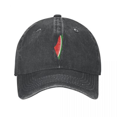 Vintage melounová Palestina Baseballová čepice Unisex Opotřebovaná bavlněná sluneční čepice Venkovní nastavitelná čepice