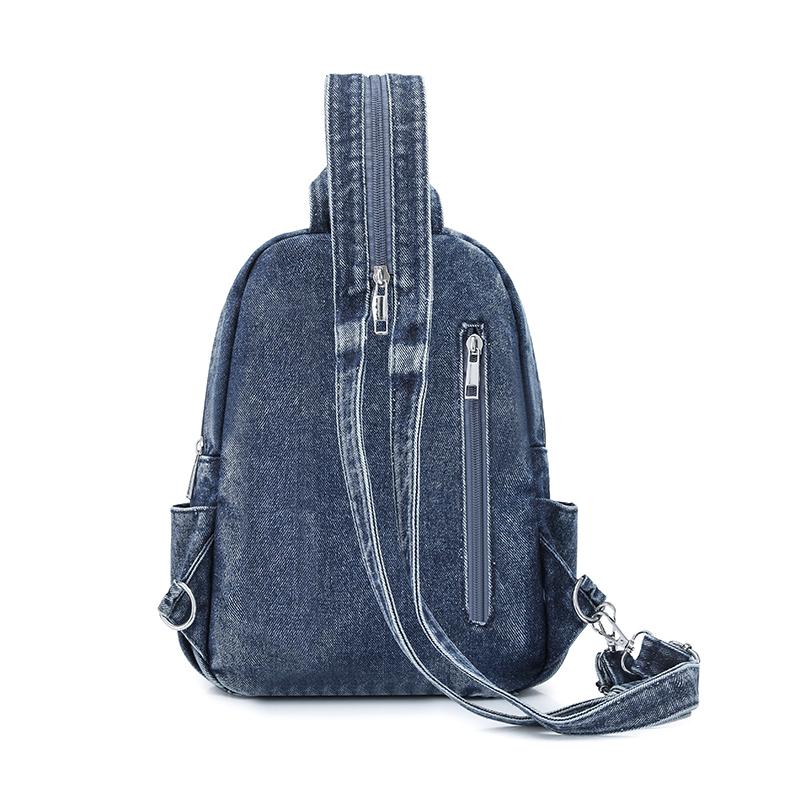 Denim Small Backpack Women's Backpack Multi-functional Chest Bag