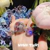 Jewelry, Vintage Crown Jewel Ring, Wedding Banquet, Bud Rose Pink Zircon Ring, Set