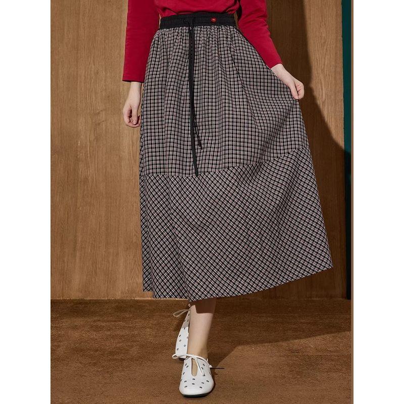 Coolhut2025 Autum Plaid Bud Skirt Women's Casual Versatile Skirt
