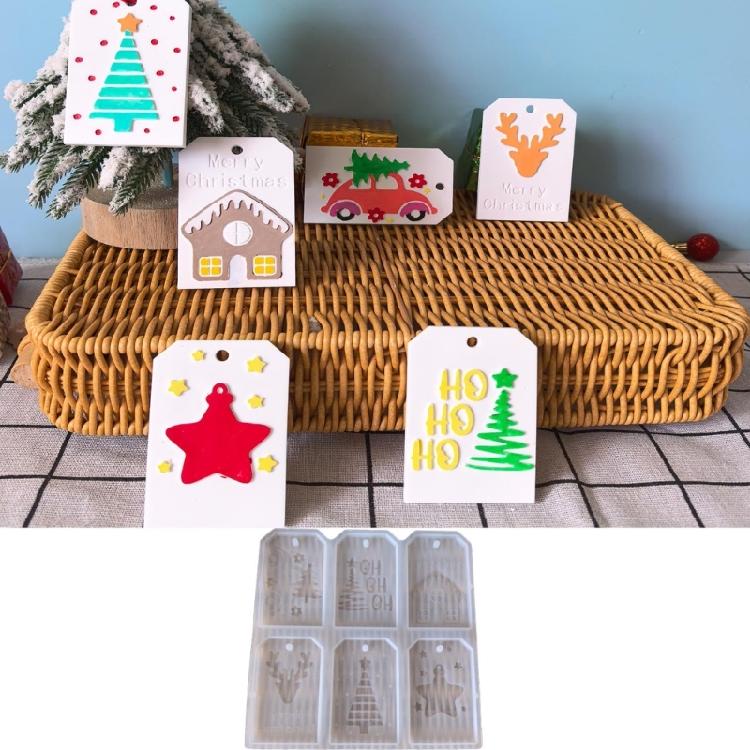 Christmas Resin Molds DIY Bookmarks Resin Molds Silicone Pendant Charm Mold Jewelry Casting Mold for Holiday Decors