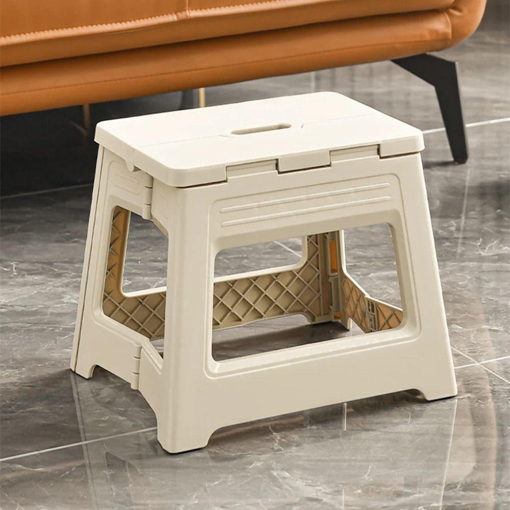Thickened Foldable Stool with Handle Footstool Multi Purpose Small Bench  Camping