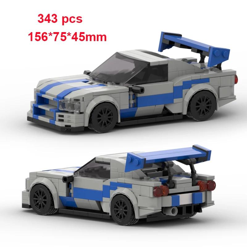 Technisches Auto Stadt Geschwindigkeit Sport MOC Kreatives Rennauto Bausteine Garage Auto Rennauto Auto Fahrzeug Spielzeug