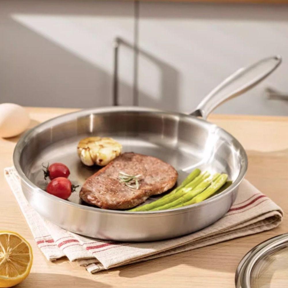 

Uncoated Frying Wok Nonstick Fried Steak Pot Skillet Saucepan Gas Stove 22cm