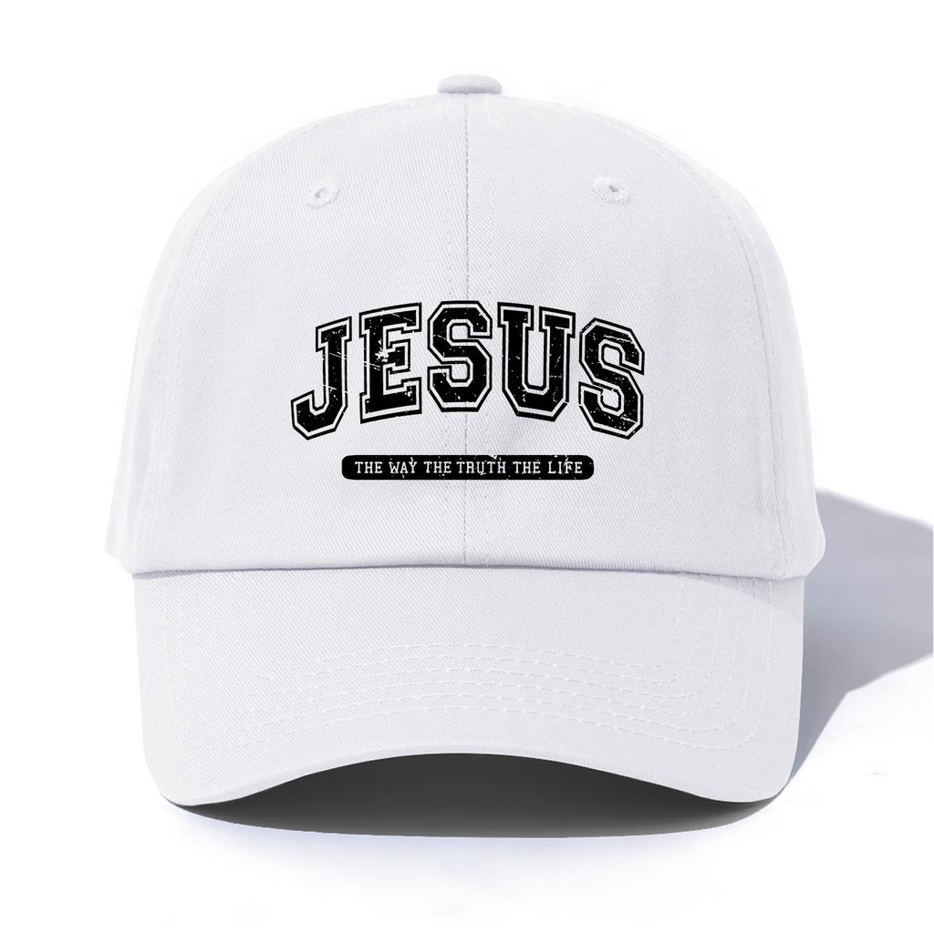 1pc JESUS Print Baseball Cap for AdultsMinimalist Retro Style Casual Soft Adjustable Dad HatPerfect As Gift