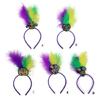 Banquet Prom Party Hairband Woman Mardi Gras Headband Feather Sequins Headband