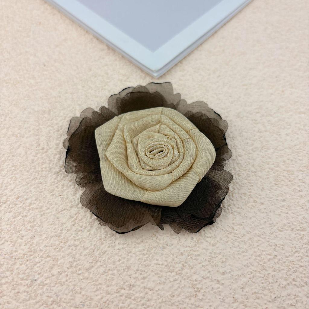 Hongkoński Wielowarstwowy Spinki do Włosów i Akcesoria do Ubrań z Organzy z Suszonymi Różami