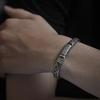 Silver Color Seiko Men Bracelet Creative Pure Woven Retro Trend Transfer Personality Thick Domineering Curved Buckle Jewelry 