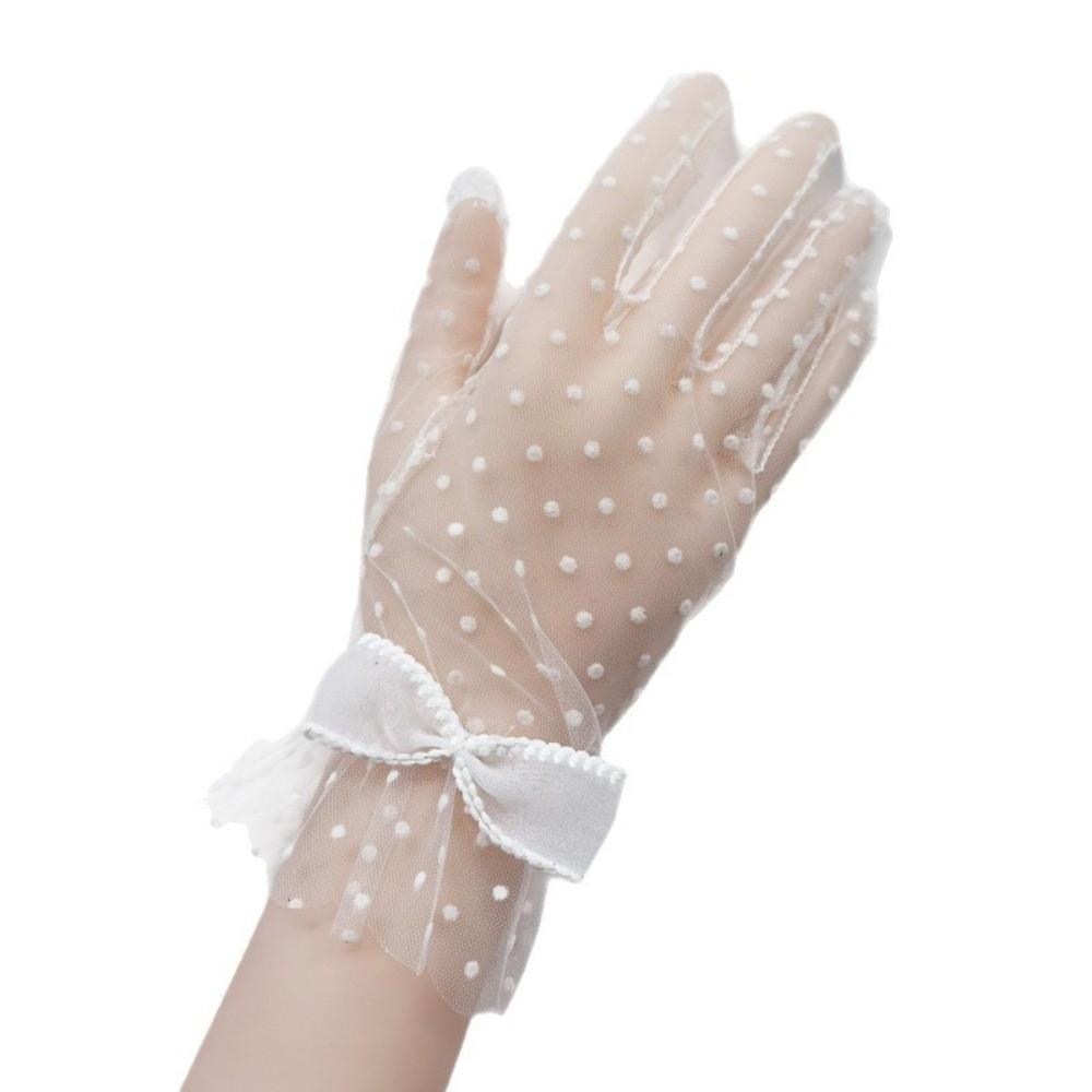 1Pairs Breathable Wedding Bridal Gloves Mesh Tulle Gloves New Bridal Gown Mittens  Party Dress