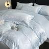 Seidiges Tencel Jacquard Bettbezug-Set - Luxuriöse Sommerbettwäsche mit Schleifendesign