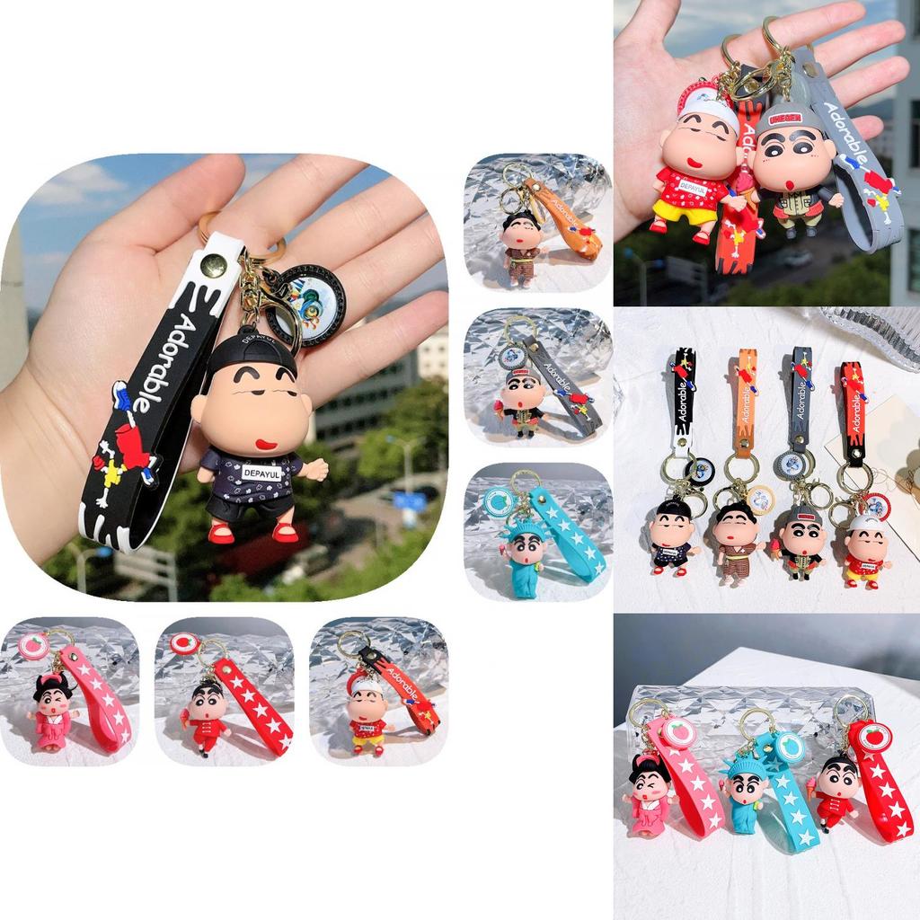 Crayon Shin-chan Pvc Keychain Cute Silicone Figure Keyring Birthday Gift