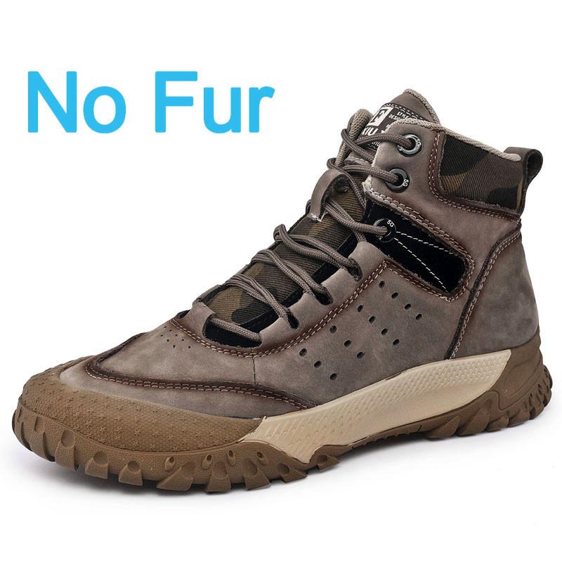 Luxury Brand Men Boots High Quality Non-Slip Outdoor Boots Genuine Leather Mens Casual Shoes Winter Thick Bottom Warm Male Boots