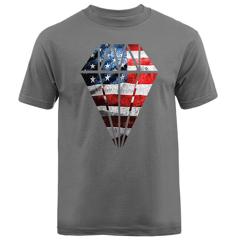 US Flag Diamond American Pride T-shirt Tee Unisex T-Shirt XL